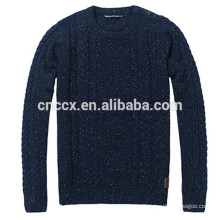15ASW1027 Round neck button trim latest sweater designs for men